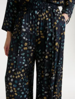 Pantalone in twill stampato - NAVY