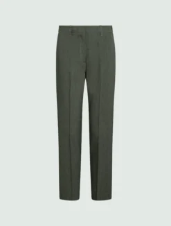 Pantalone in viscosa e lino stretch - VERDE