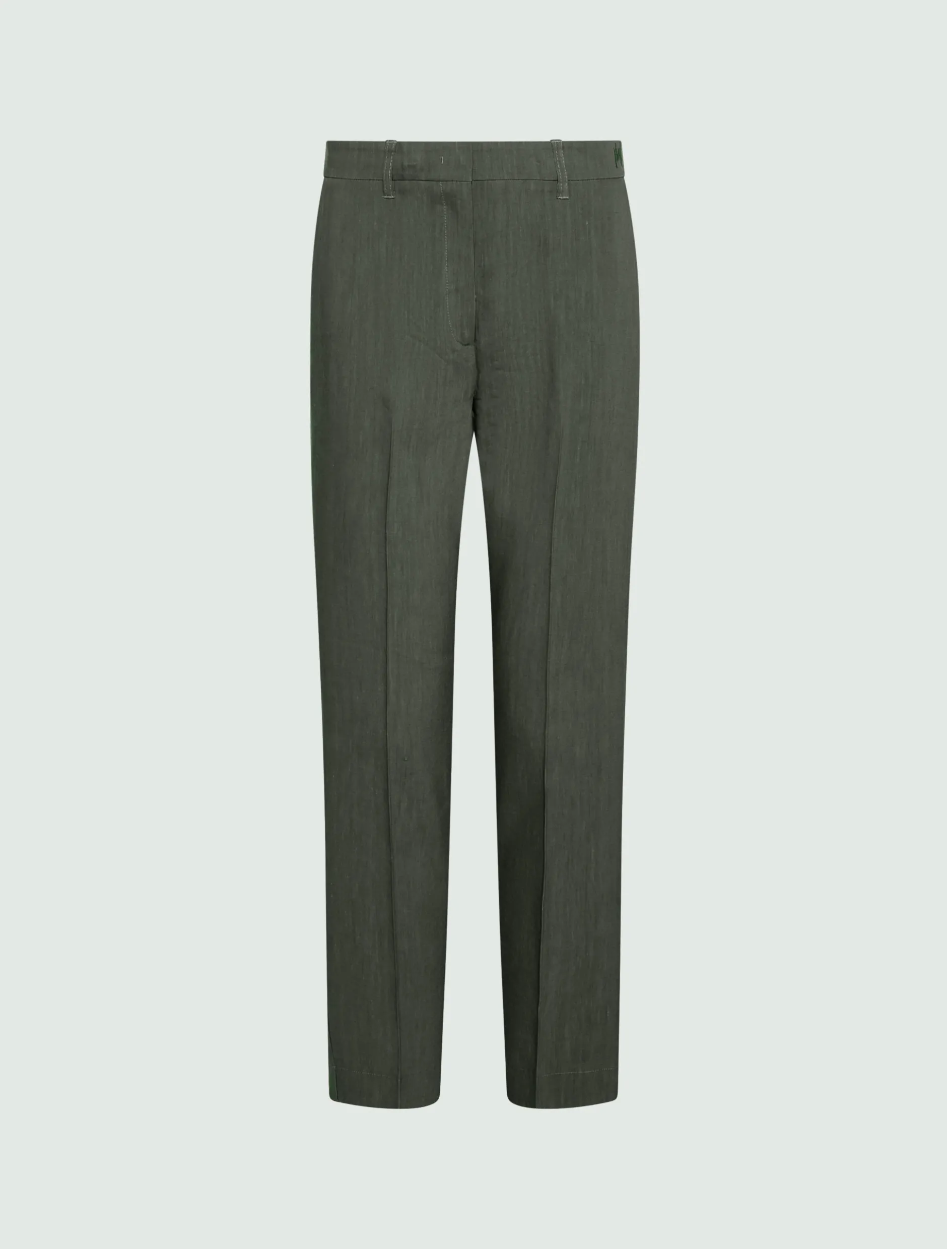 Pantalone in viscosa e lino stretch - VERDE