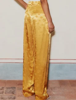 Pantalone in viscosa jacquard - ZAFFERANO