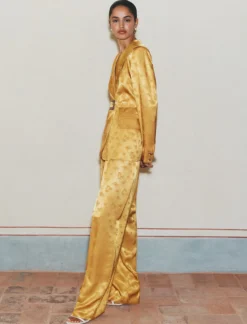 Pantalone in viscosa jacquard - ZAFFERANO