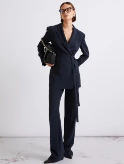 Pantalone leggermente flare in cady - BLU