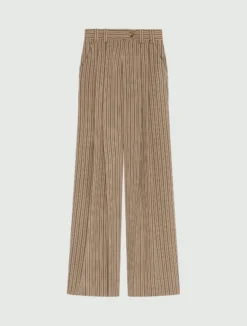 Pantalone palazzo in viscosa - NOCCIOLA
