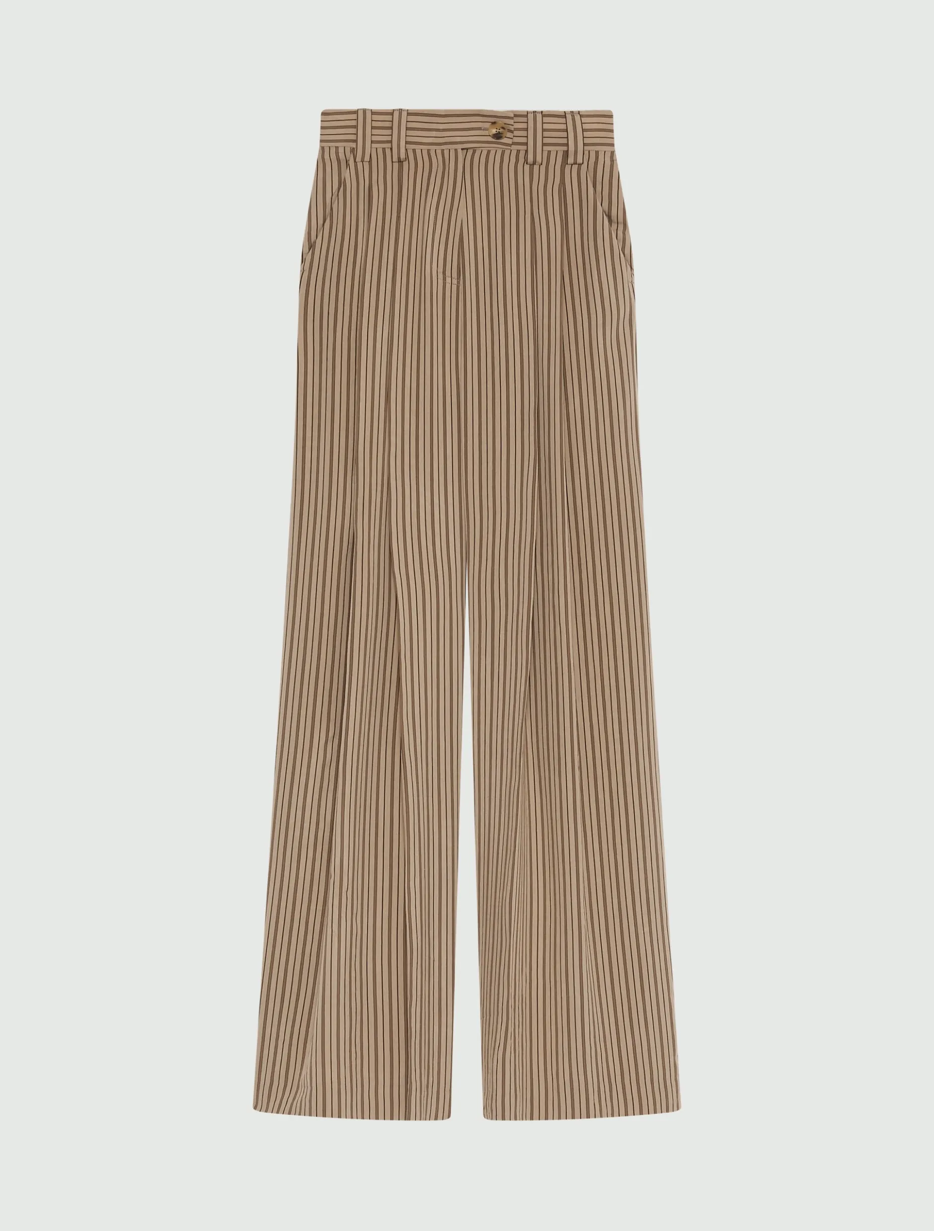 Pantalone palazzo in viscosa - NOCCIOLA