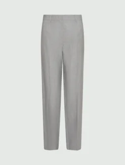 Pantalone sartoriale in lana e seta effetto grisaglia - GRIGIO