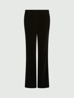 Pantalone slim in velluto - NERO