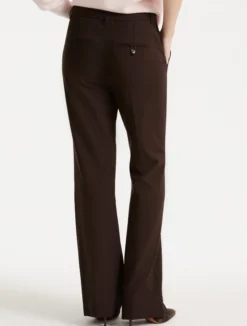 Pantalone stretch in misto viscosa - MARRONE