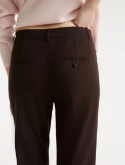 Pantalone stretch in misto viscosa - MARRONE