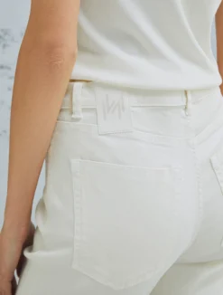 Pantalone 5 tasche flare crop - BIANCO LANA