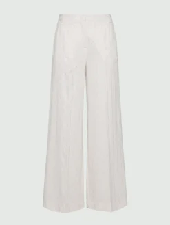 Pantalone wide leg con gessatura e paillette - SABBIA