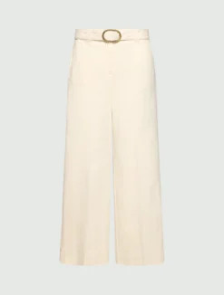 Pantalone wide leg crop - PANNA