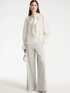 Pantalone wide leg - GRIGIO CHIARO