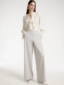 Pantalone wide leg - GRIGIO CHIARO