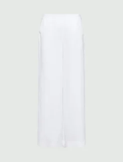 Pantalone wide leg in lino - BIANCO OTTICO