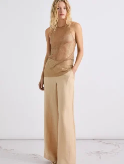 Pantalone wide leg in lino - DAINO