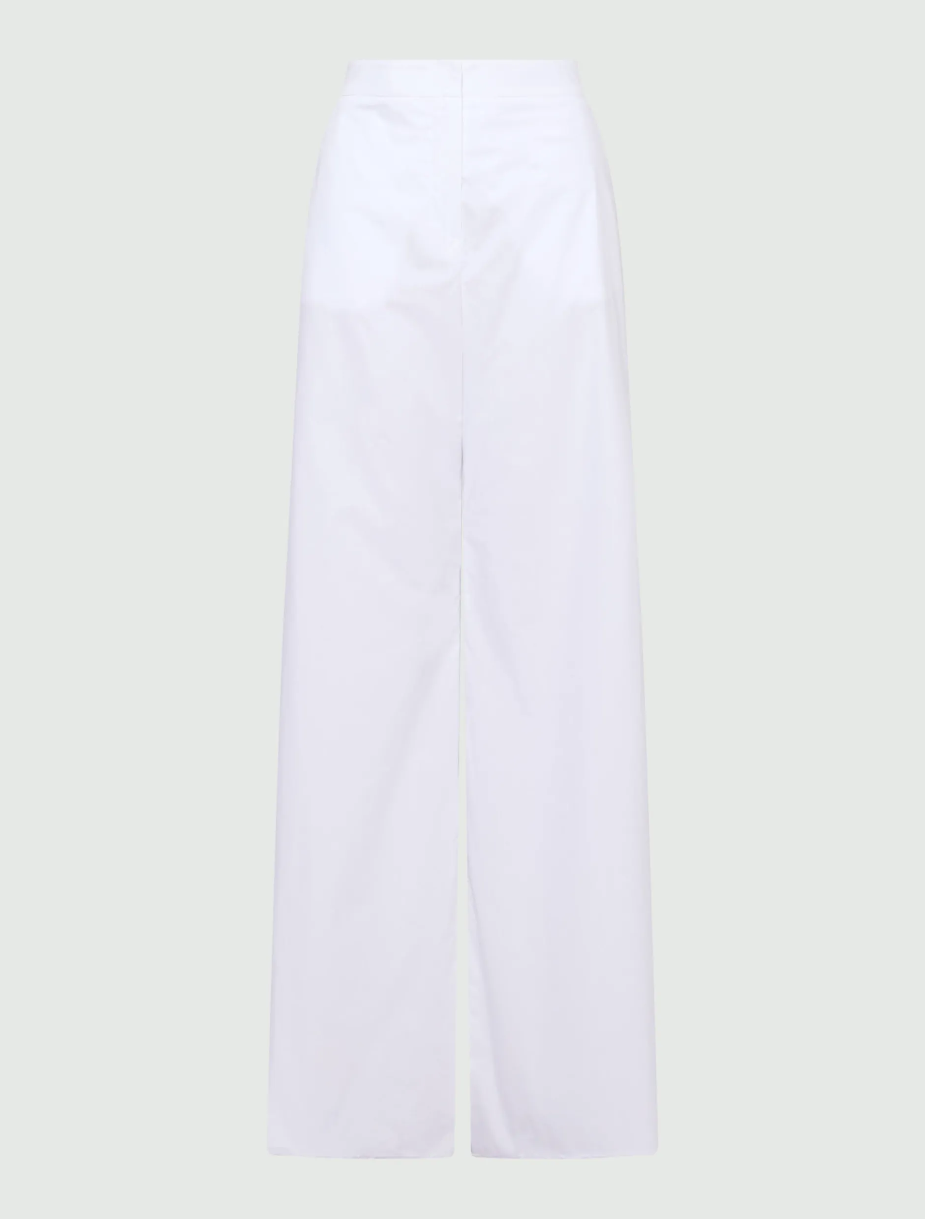 Pantalone wide leg in popeline - BIANCO OTTICO