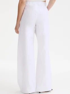 Pantalone wide leg in popeline - BIANCO OTTICO