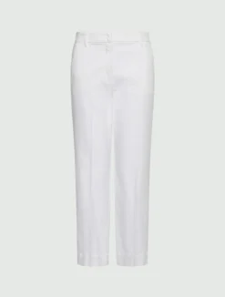 Pantaloni flare in cotone stretch - BIANCO