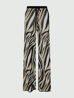 Pantaloni in maglia jacquard - NERO