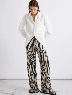 Pantaloni in maglia jacquard - NERO