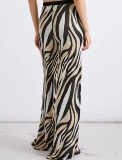 Pantaloni in maglia jacquard - NERO