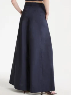 Pantaloni super wide leg - BLU