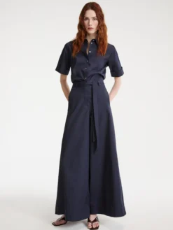 Pantaloni super wide leg - BLU