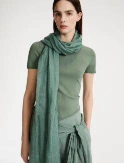 Pashmina in puro lino - VERDE
