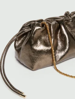 Pochette in pelle laminata - ORO