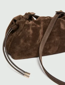 Pochette in pelle scamosciata - TESTA DI MORO