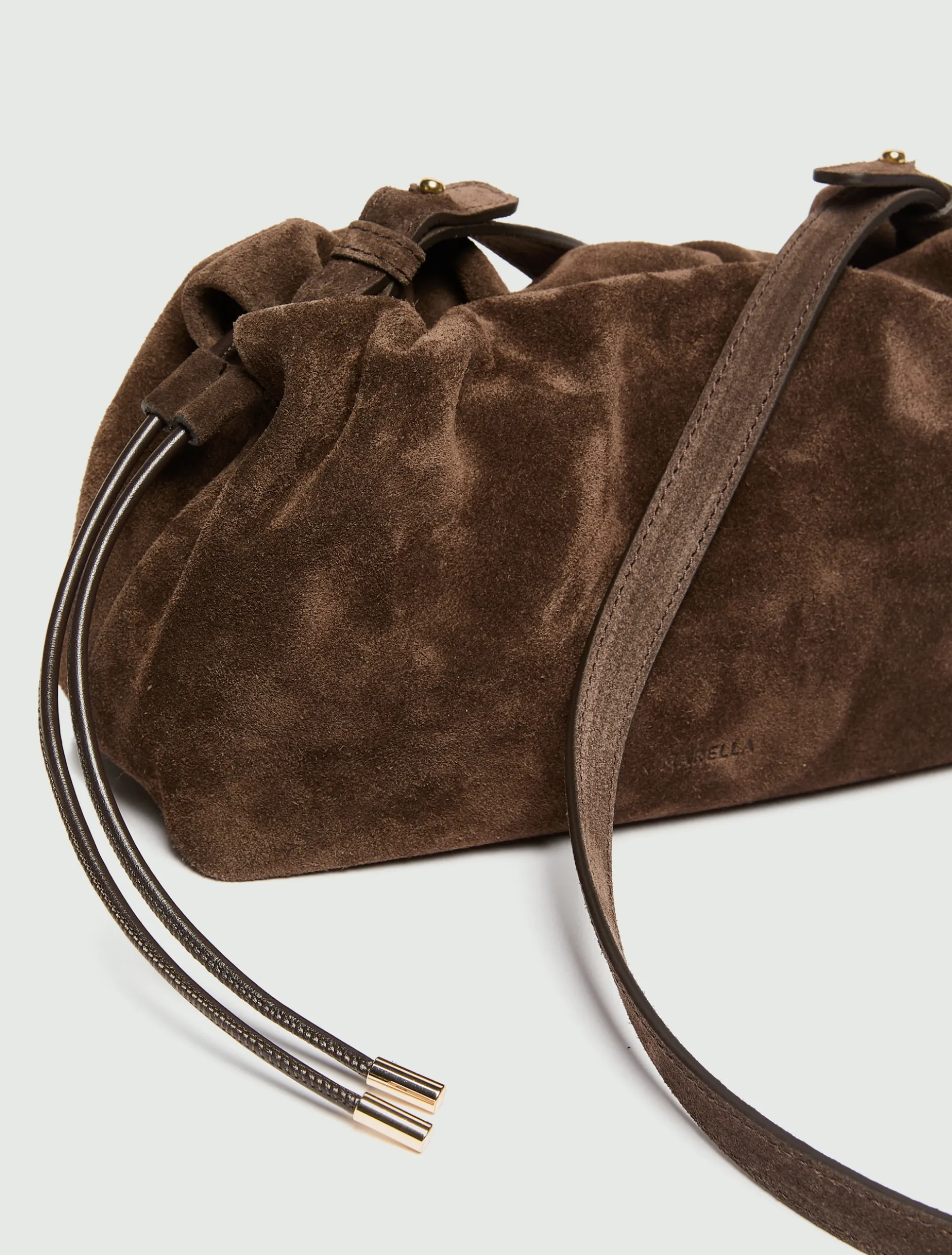 Pochette in pelle scamosciata - TESTA DI MORO