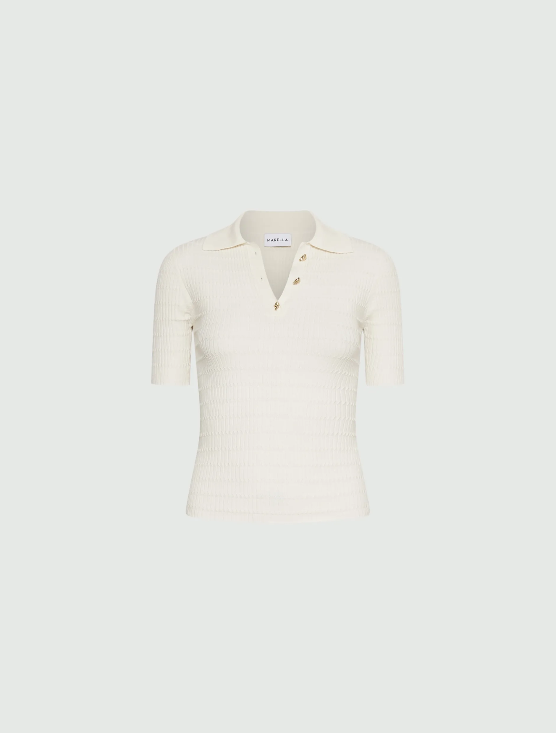 Polo in maglia di viscosa - PANNA