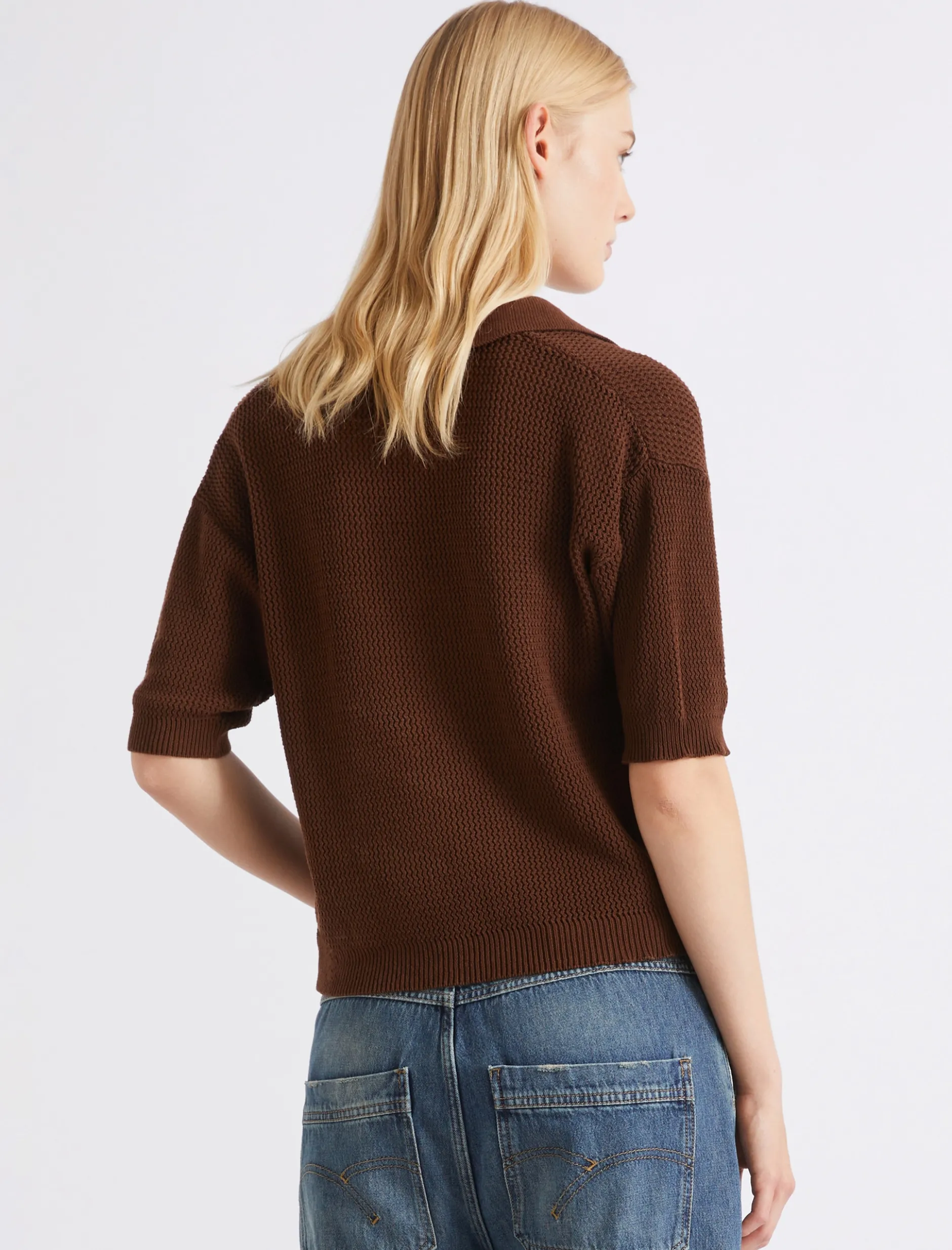 Polo in puro cotone - MARRONE