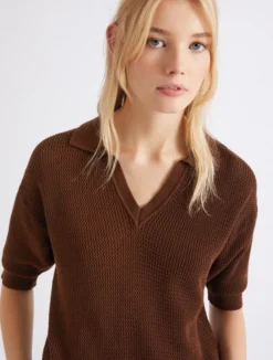 Polo in puro cotone - MARRONE