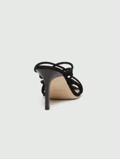 Sandalo mule in suede - NERO