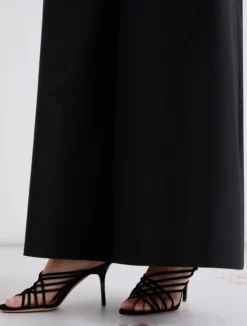 Sandalo mule in suede - NERO