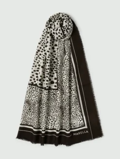 Scialle in lana con fantasia animalier - PANNA