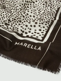 Scialle in lana con fantasia animalier - PANNA