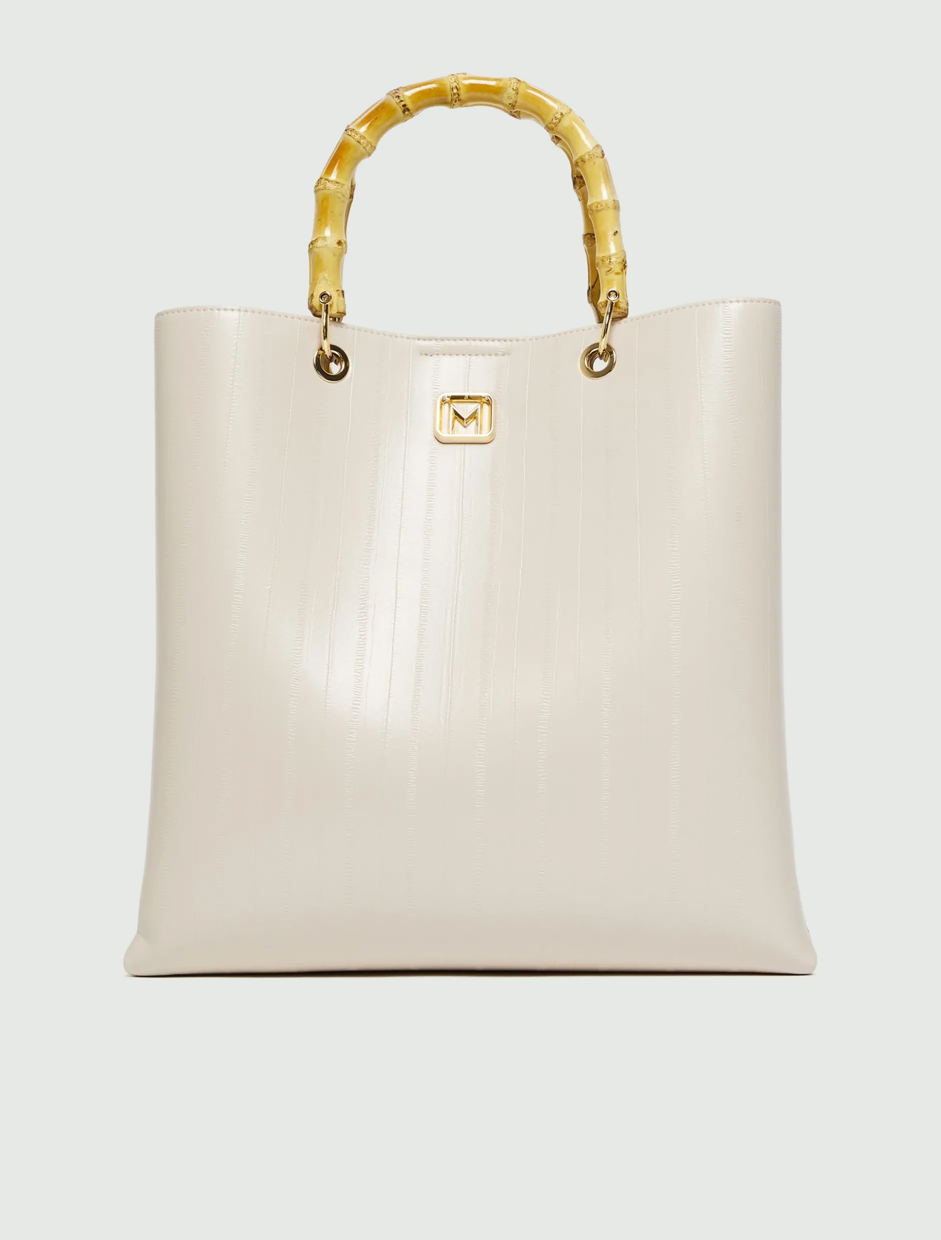 Shopper con stampa rettile - AVORIO