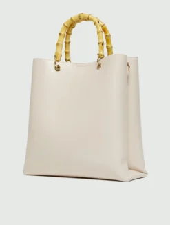 Shopper con stampa rettile - AVORIO