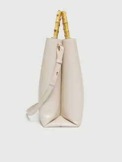 Shopper con stampa rettile - AVORIO