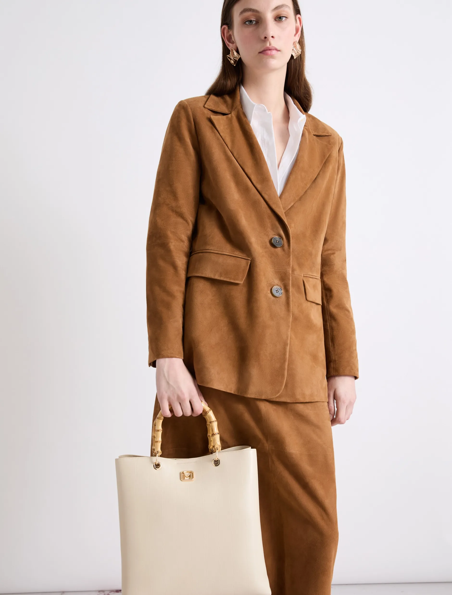 Shopper con stampa rettile - AVORIO