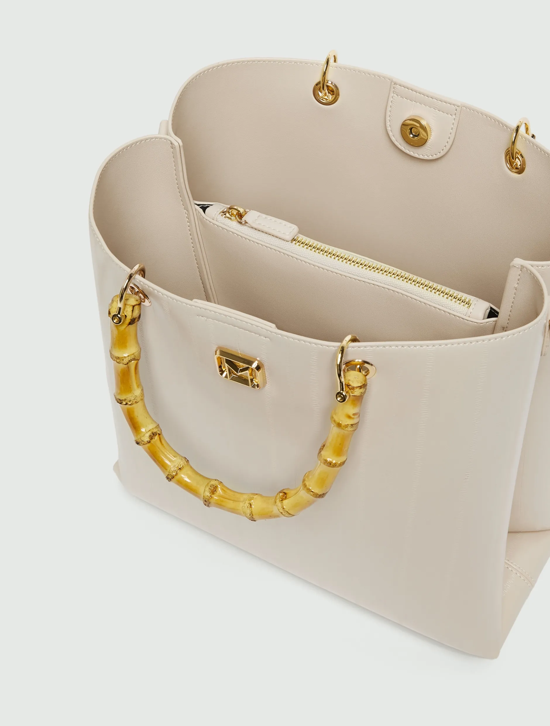 Shopper con stampa rettile - AVORIO