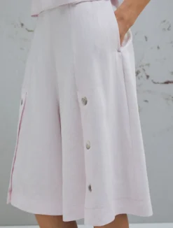 Short in misto lino e viscosa stretch - ROSA