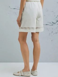 Short in popeline leggero - BIANCO LANA