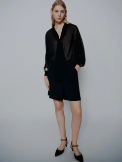Shorts in envers satin - NERO