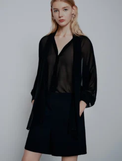 Shorts in envers satin - NERO