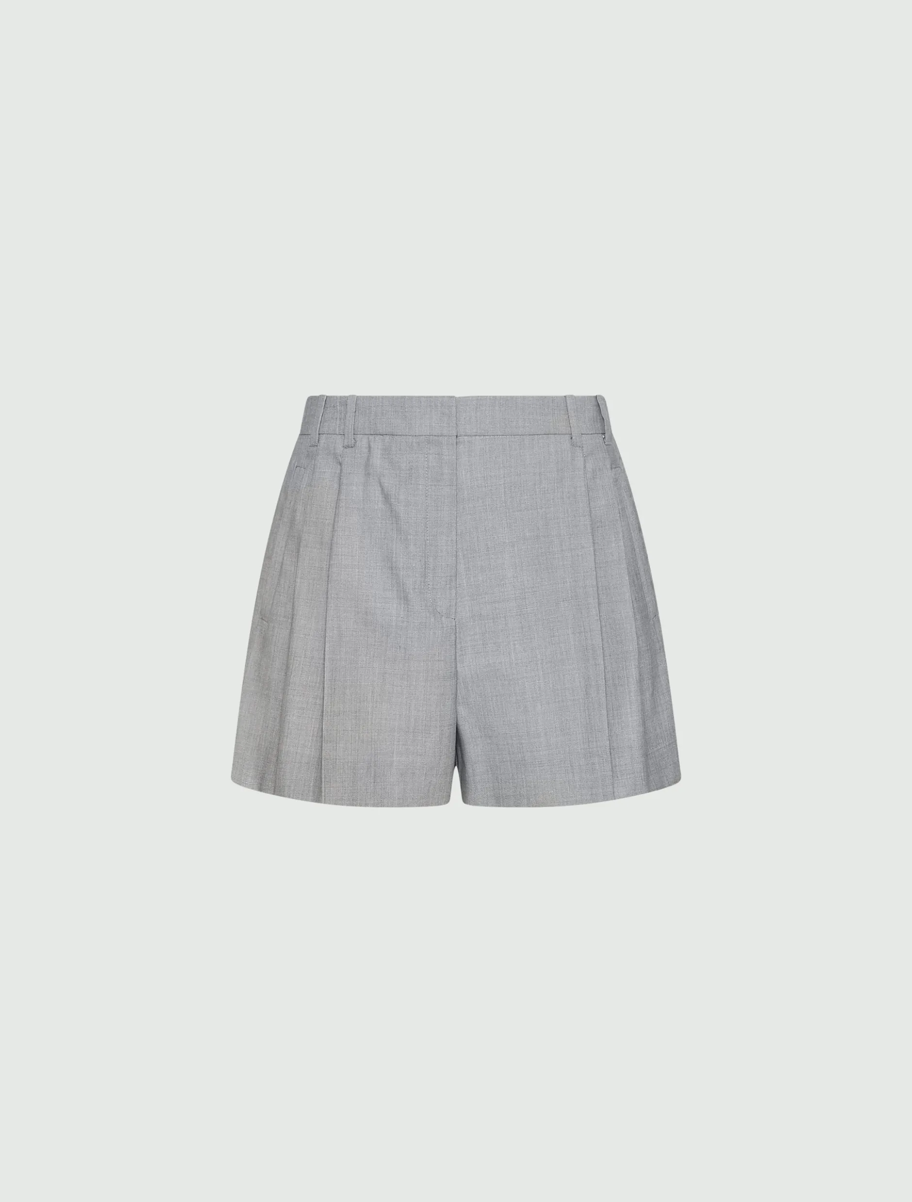 Shorts in lana e seta - GRIGIO