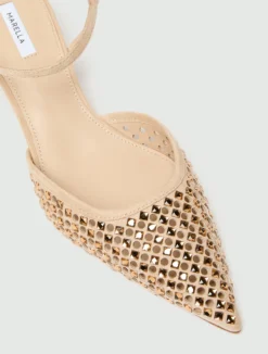Slingback con strass - CAMMELLO