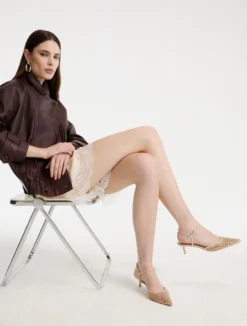 Slingback con strass - CAMMELLO